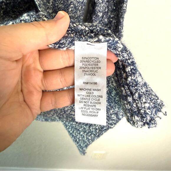 Frye Blue Marled Knit Open Front Cardigan Sweater M NWT - Picture 12 of 15